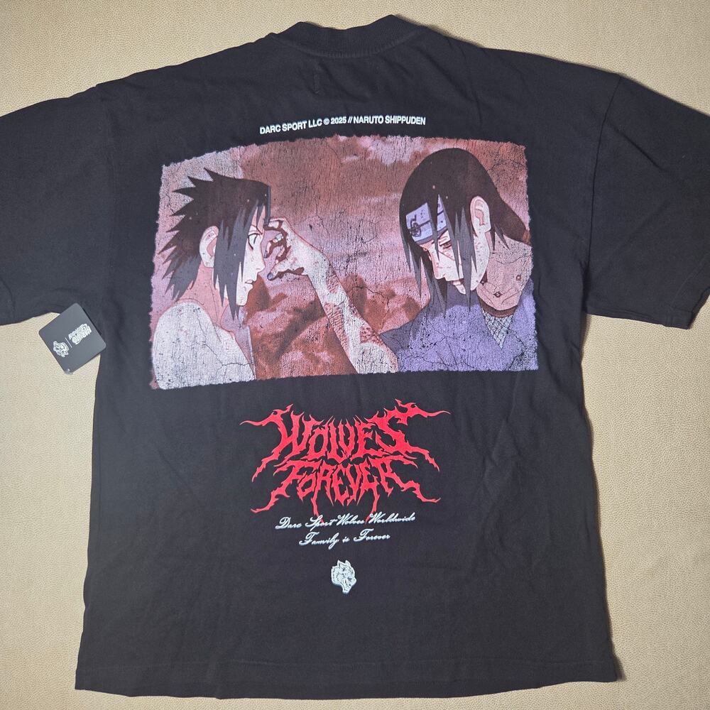 Darc Sport x Naruto Itachi Sasuke Side By Side Tee Black Medium M NWT